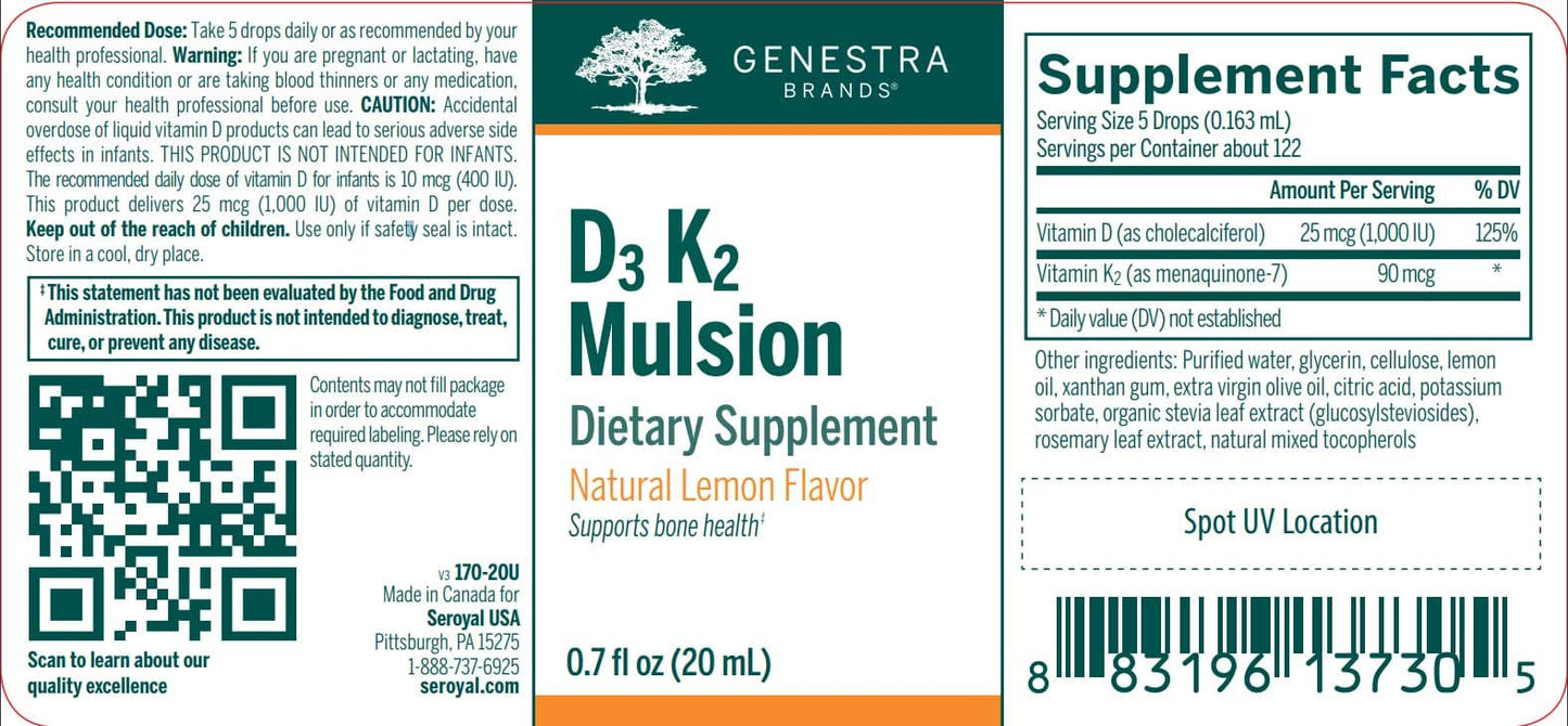 Genestra Brands D3 K2 Mulsion