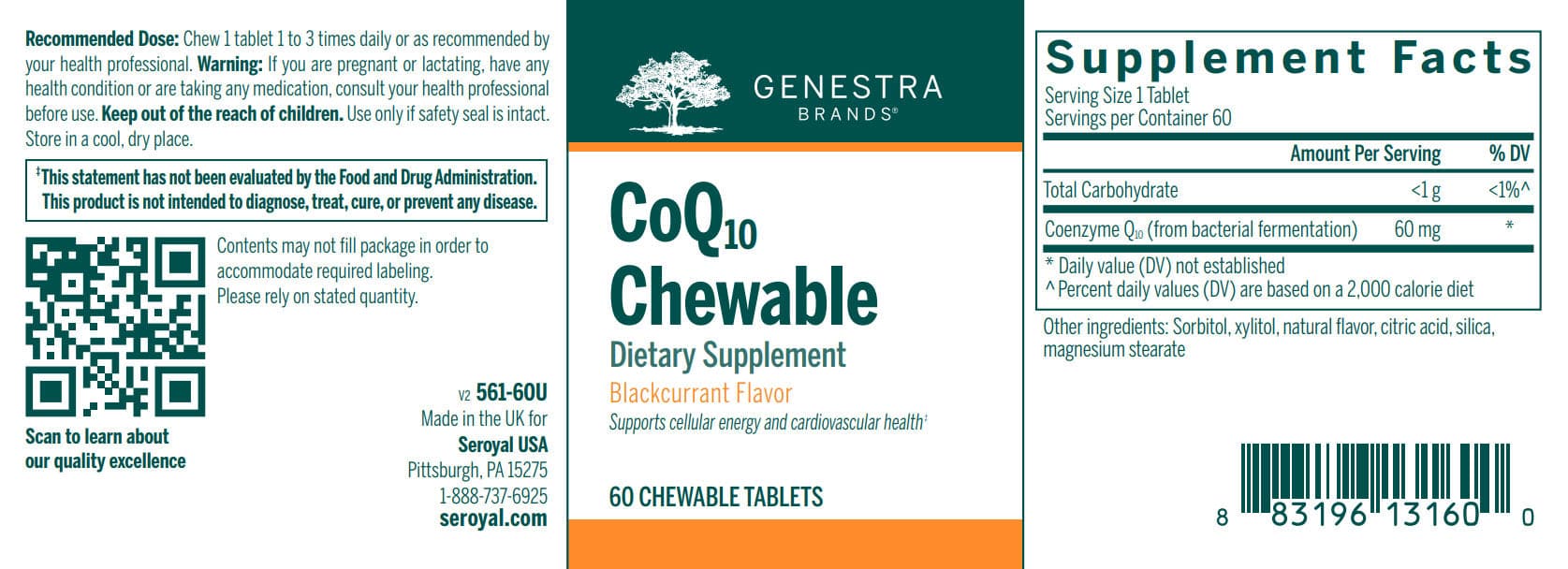 Genestra Brands CoQ10 Chewable