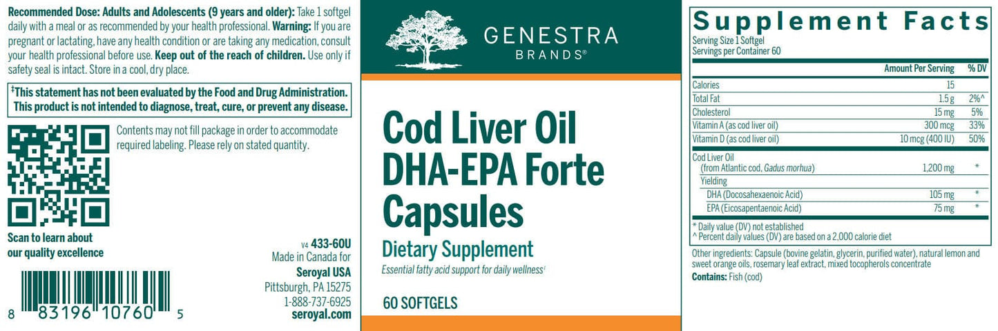 Genestra Brands Cod Liver Oil DHA-EPA Forte Capsules