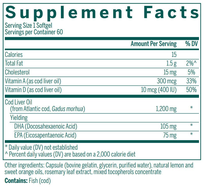 Genestra Brands Cod Liver Oil DHA-EPA Forte Capsules