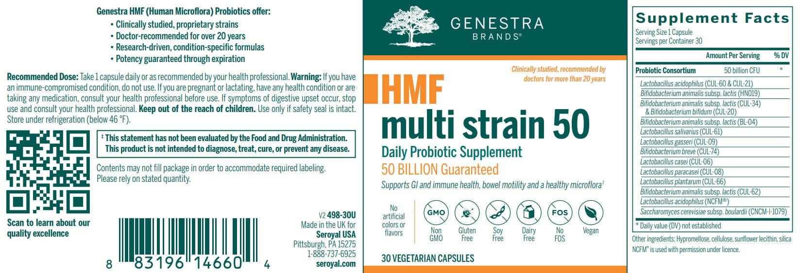 Genestra Brands HMF Multi Strain 50