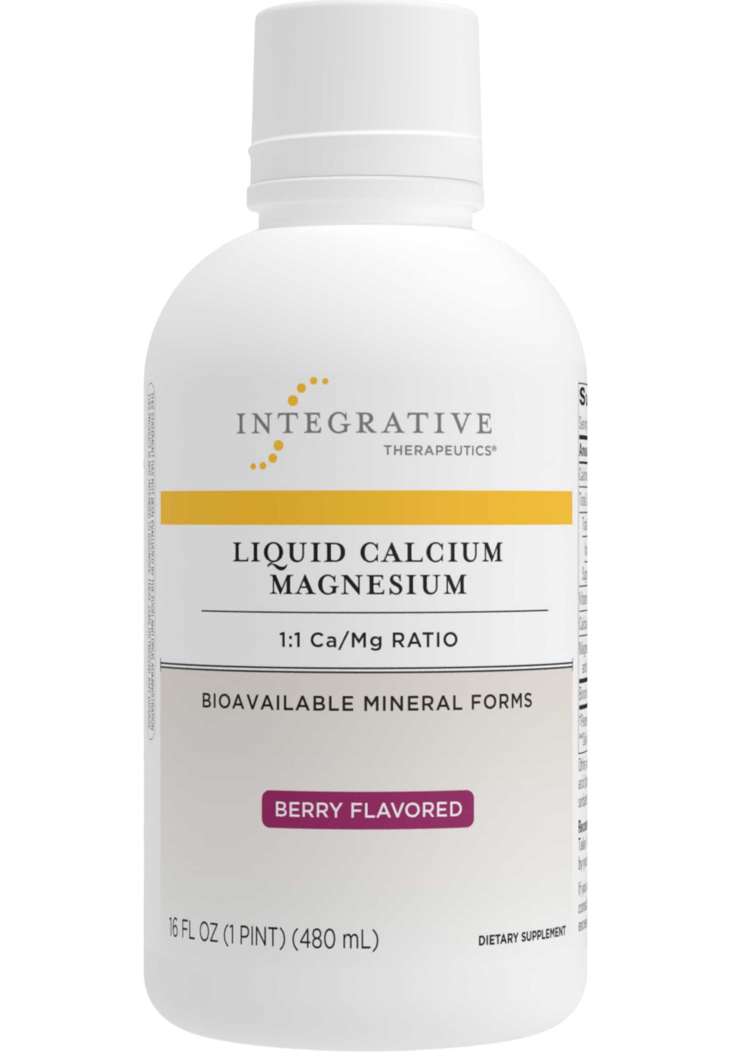 Integrative Therapeutics Liquid Calcium Magnesium 1:1 Berry