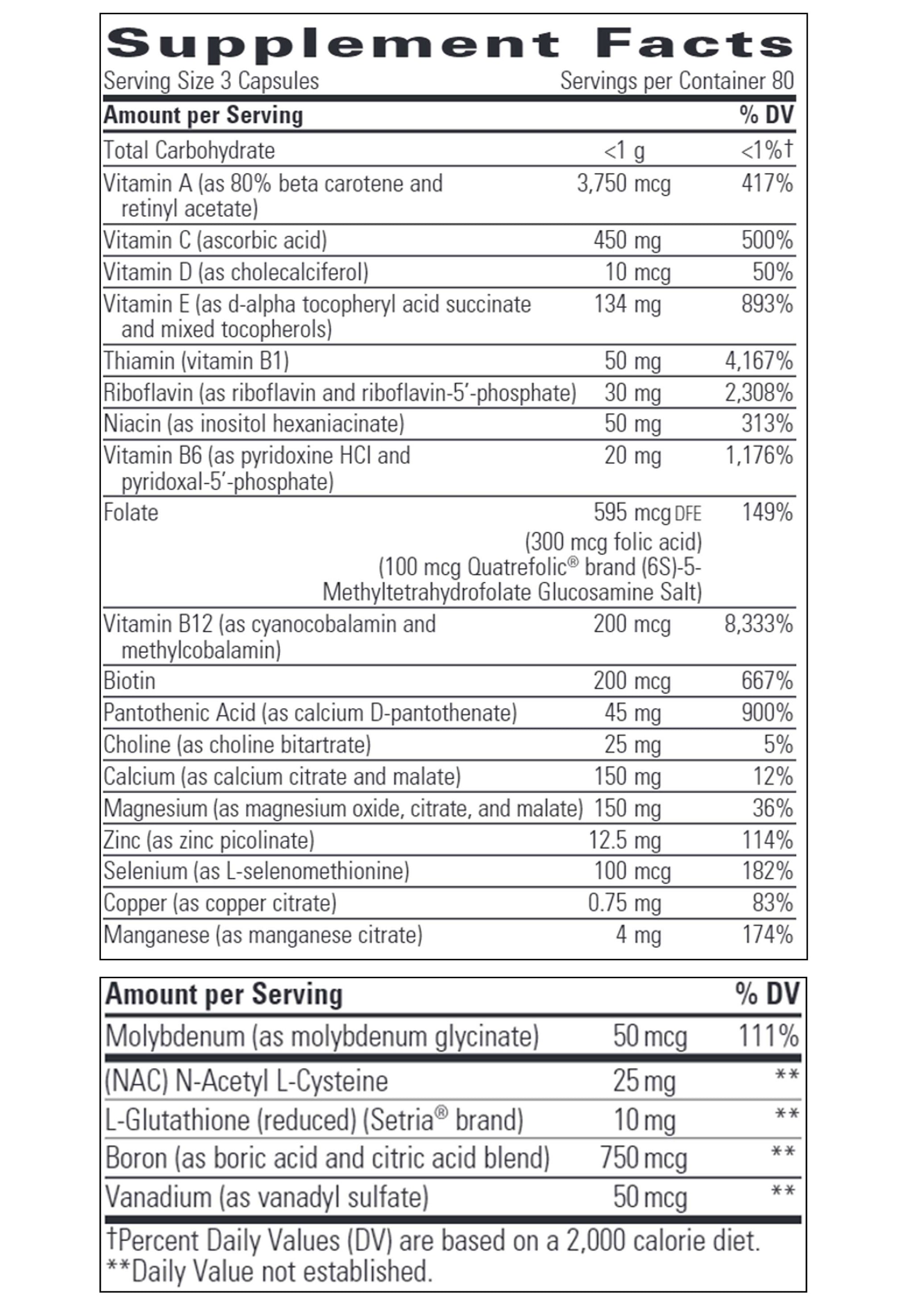 Integrative Therapeutics Multiplex-1 Without Added Iron