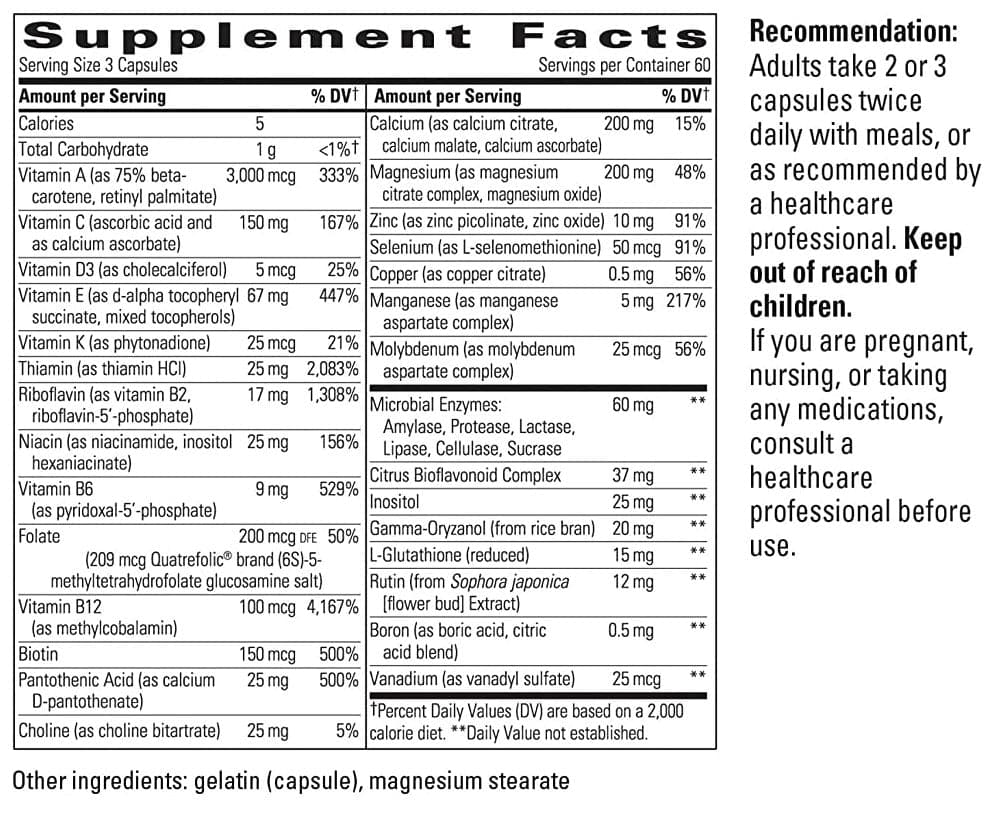 Integrative Therapeutics Nutrivitamin Enzyme Complex without Iron