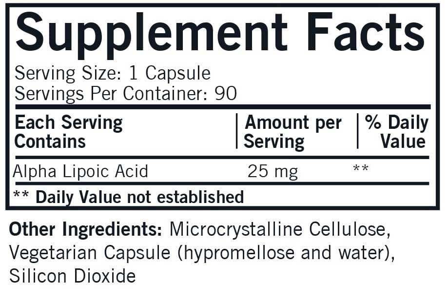 Kirkman Alpha Lipoic Acid 25 mg