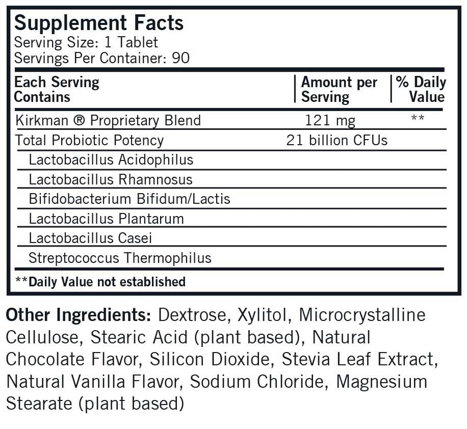 Kirkman Children's Chocolate Chewable Pro-Bio Gold