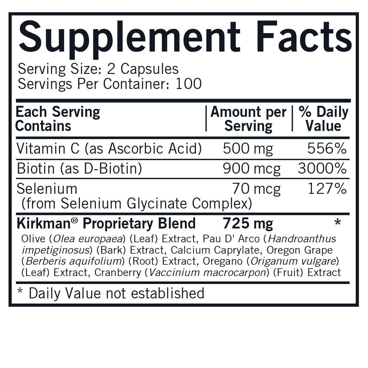 Kirkman Yeast-Aid Advanced Formula Capsules