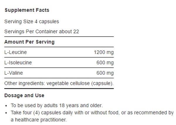 Life Extension Branched Chain Amino Acids (Free Form)