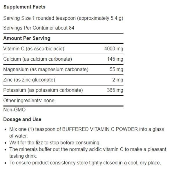 Life Extension Buffered Vitamin C Powder