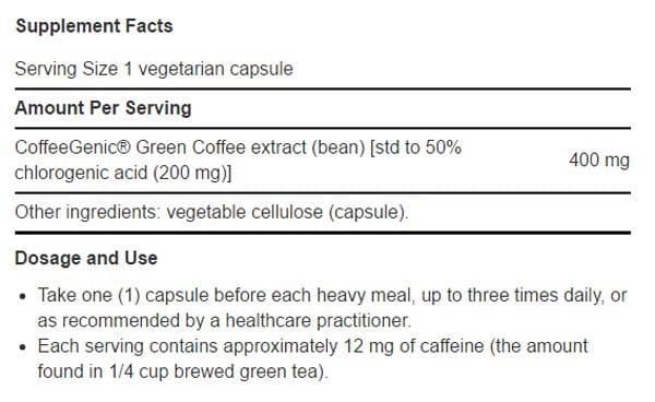 Life Extension CoffeeGenic Green Coffee Extract