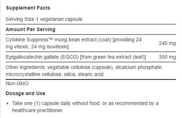 Life Extension Cytokine Suppress with EGCG