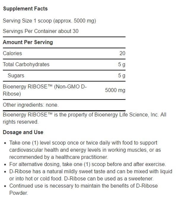 Life Extension D-Ribose Powder