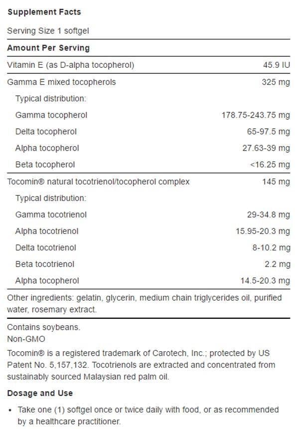 Life Extension Gamma E Mixed Tocopherols & Tocotrienols