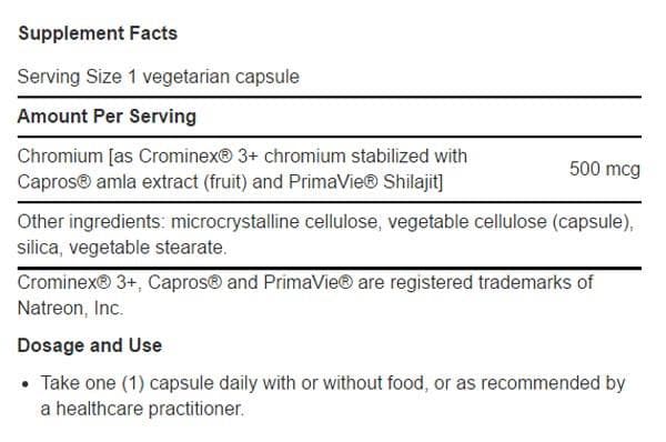 Life Extension Optimized Chromium with Crominex 3+