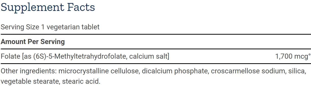 Life Extension Optimized Folate L-Methylfolate 1700 mcg