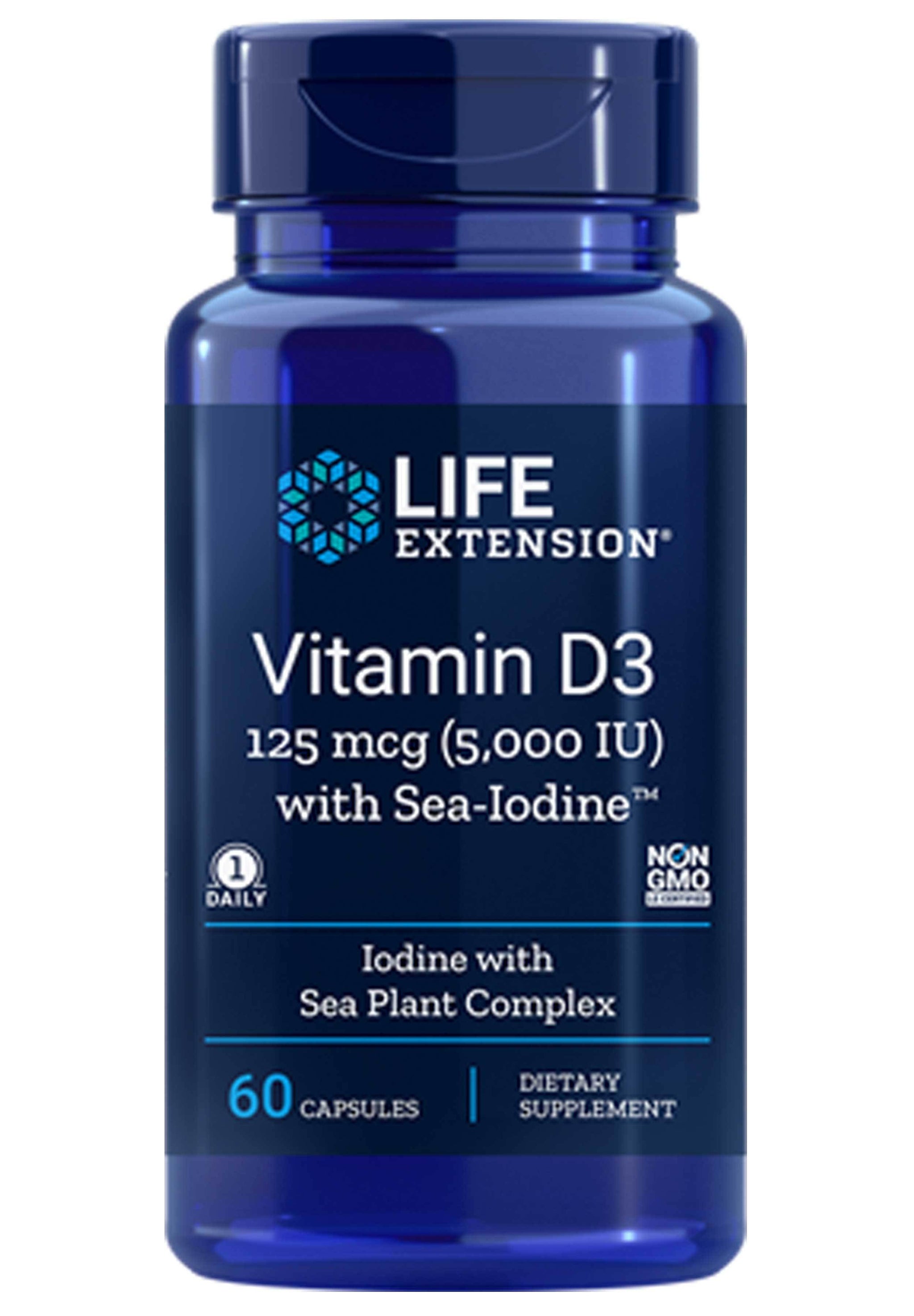 Life Extension Vitamin D3 (5000 IU) with Sea-Iodine