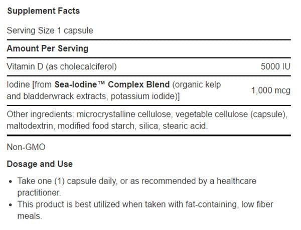 Life Extension Vitamin D3 (5000 IU) with Sea-Iodine