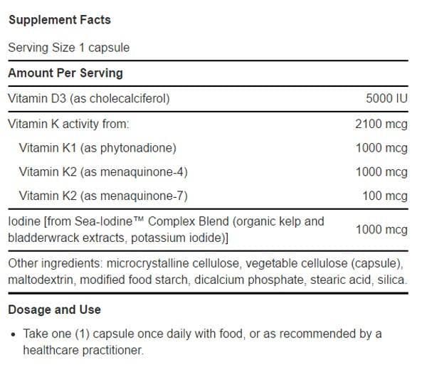 Life Extension Vitamins D and K with Sea-Iodine