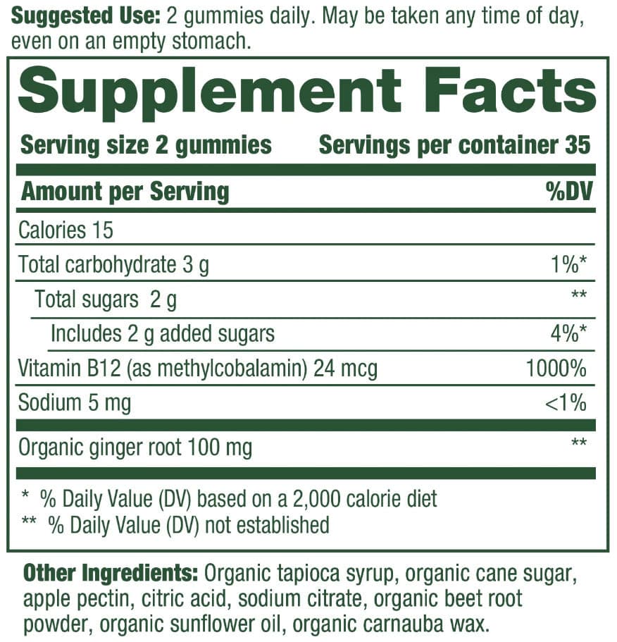MegaFood B12 Energy Ginger Gummies