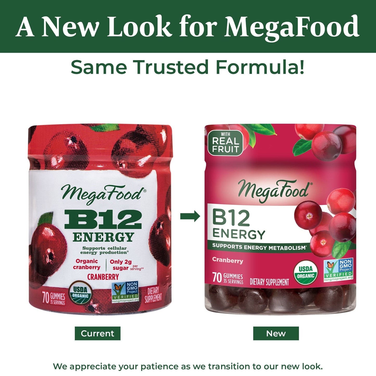 MegaFood B12 Energy Gummies - Cranberry