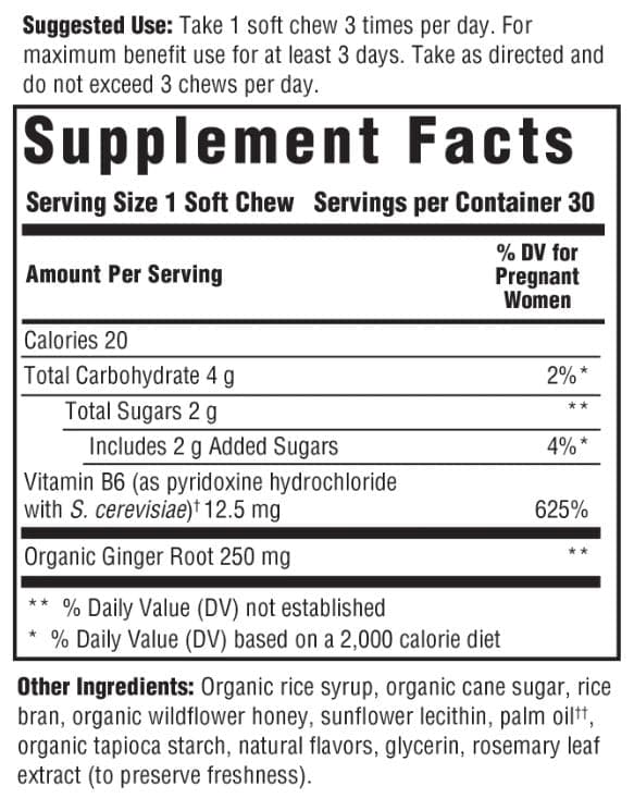 MegaFood Baby & Me 2 Morning Sickness Nausea Relief Soft Chews