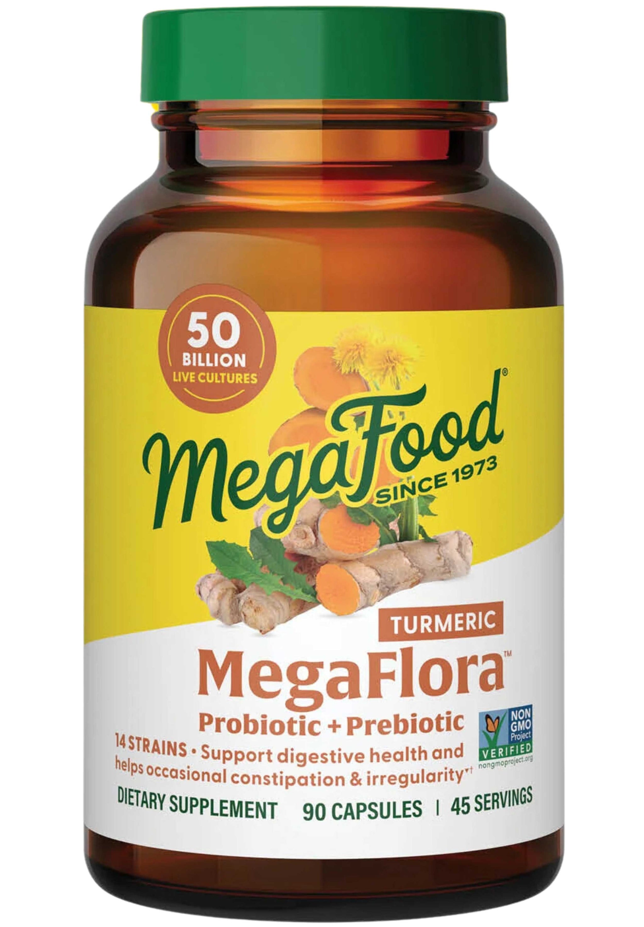 MegaFood MegaFlora Probiotic + Prebiotic + Turmeric (Formerly MegaFlora Probiotic with Turmeric)