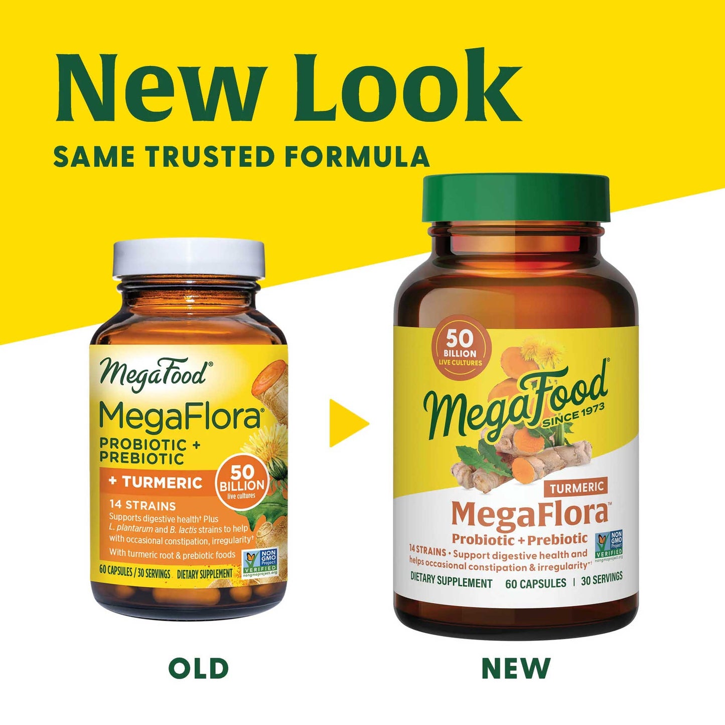 MegaFood MegaFlora Probiotic + Prebiotic + Turmeric (Formerly MegaFlora Probiotic with Turmeric)