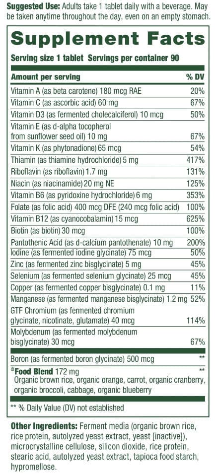 MegaFood One Daily Iron Free Multivitamin