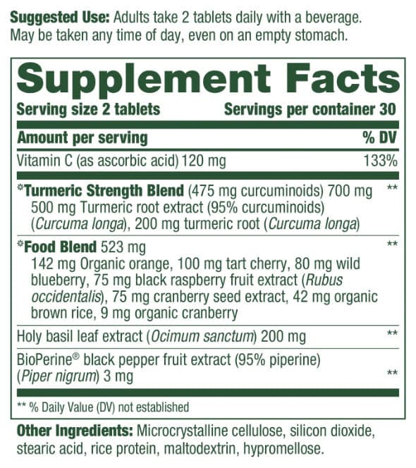 MegaFood Whole Body Turmeric Curcurmin 475mg