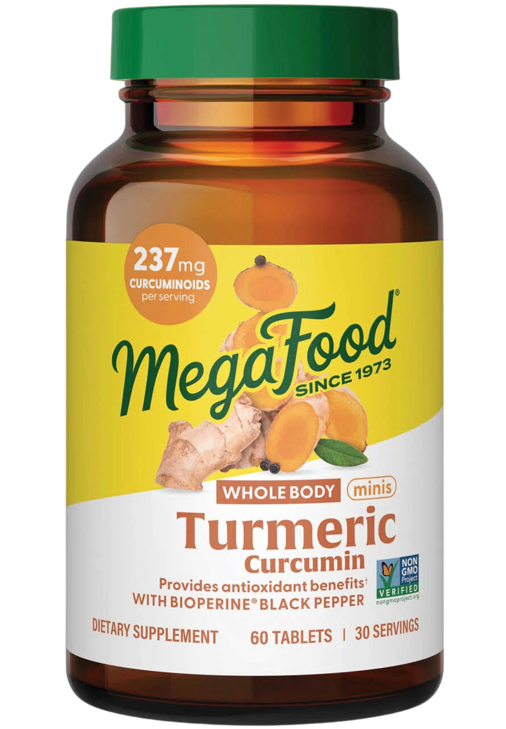 MegaFood Whole Body Turmeric Curcumin Minis 237mg