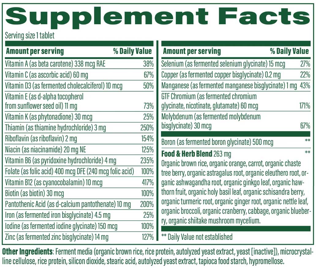 MegaFood Women's 40+ One Daily Multivitamin (Formerly Women Over 40 One Daily)