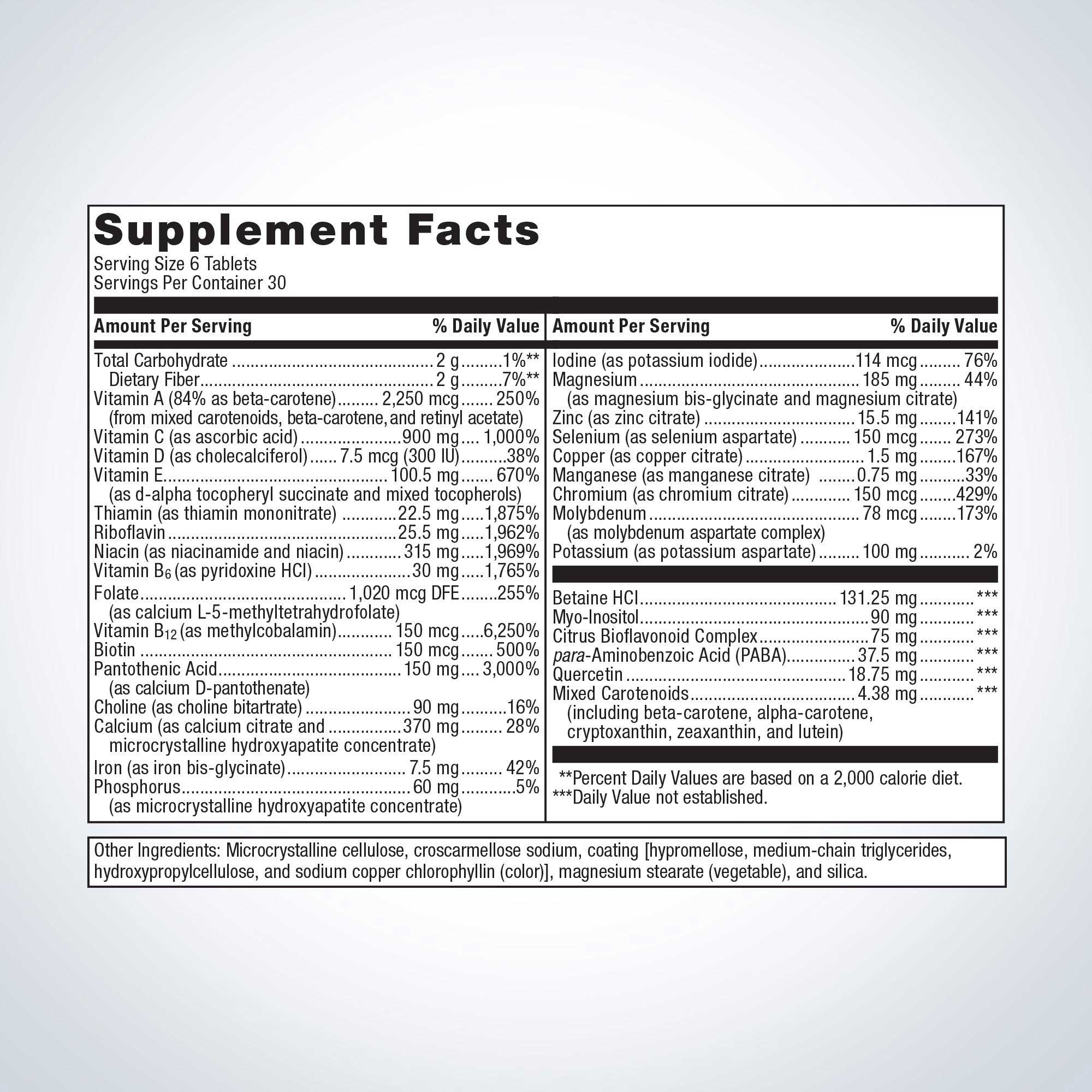 Metagenics Multigenics Intensive Care Multivitamin with Iron