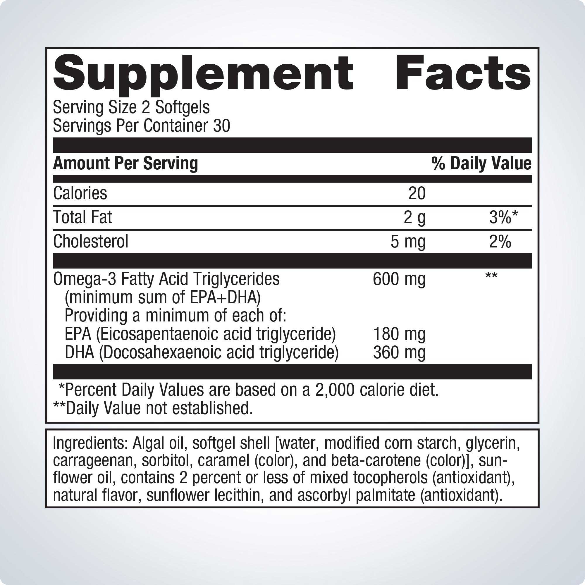 Metagenics OmegaGenics Algae Omega-3s 300 mg