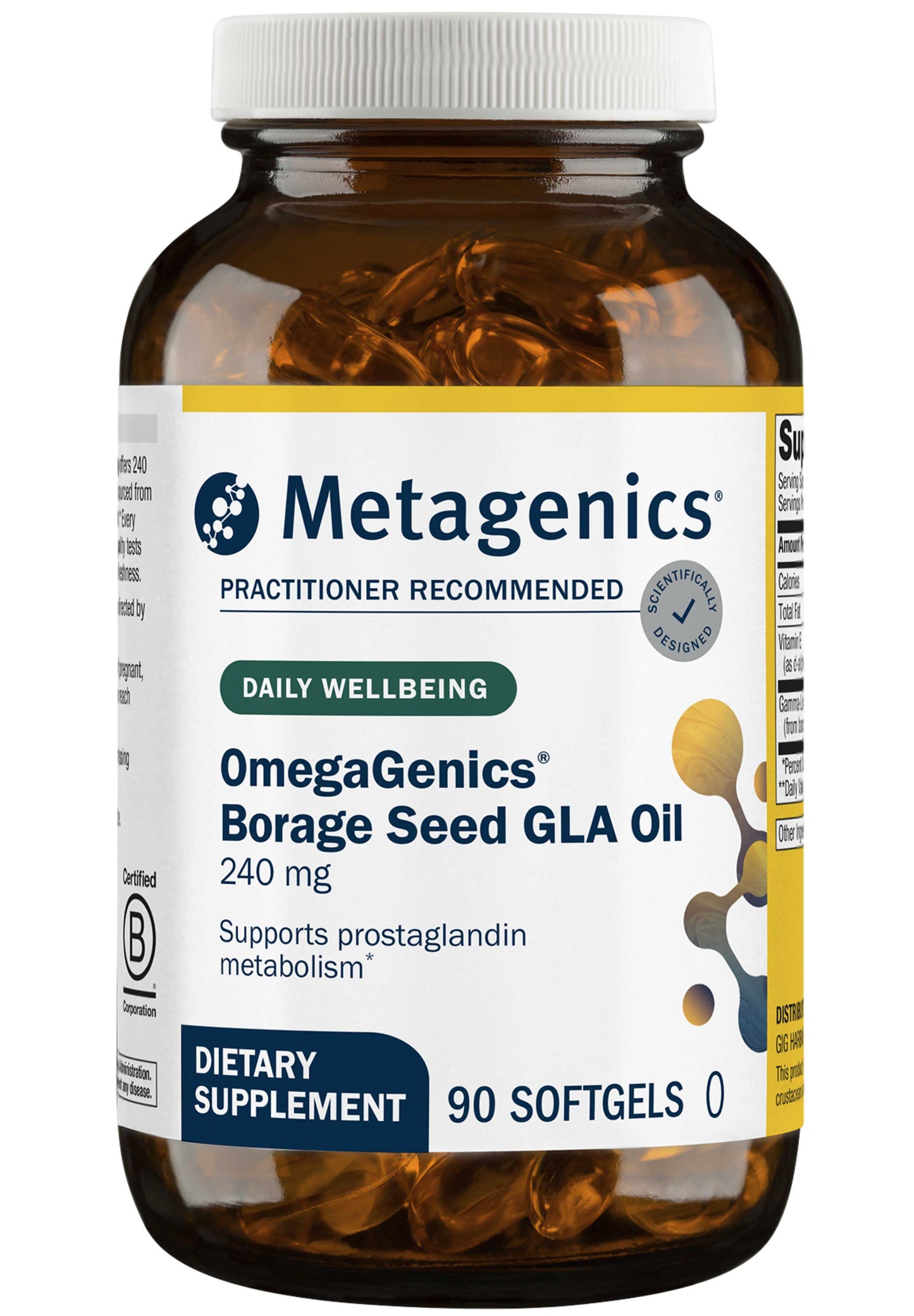Metagenics OmegaGenics Borage Seed GLA Oil 240 mg