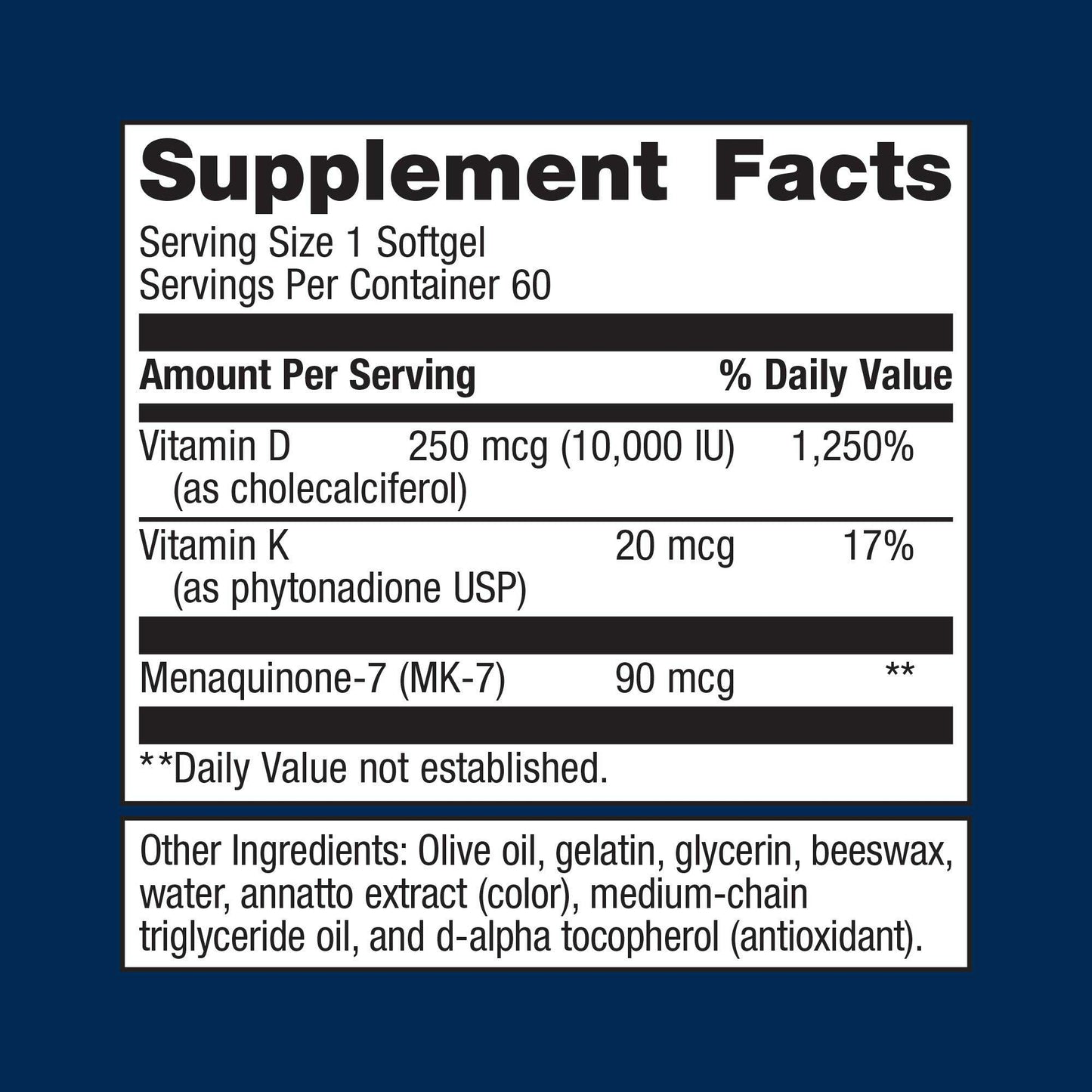Metagenics Vitamin D3 10,000 + K
