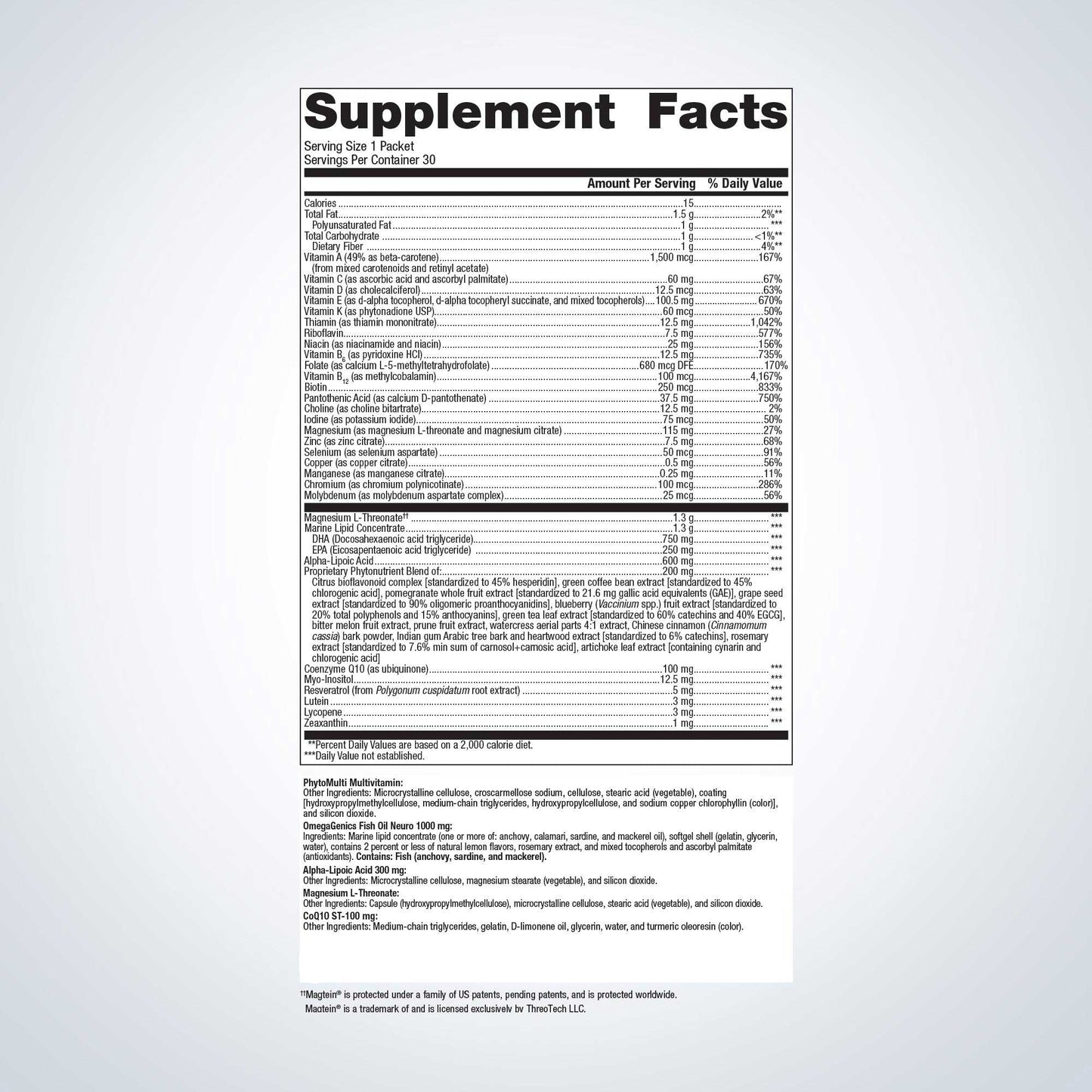 Metagenics Wellness Essentials Brain Health Daily Packs