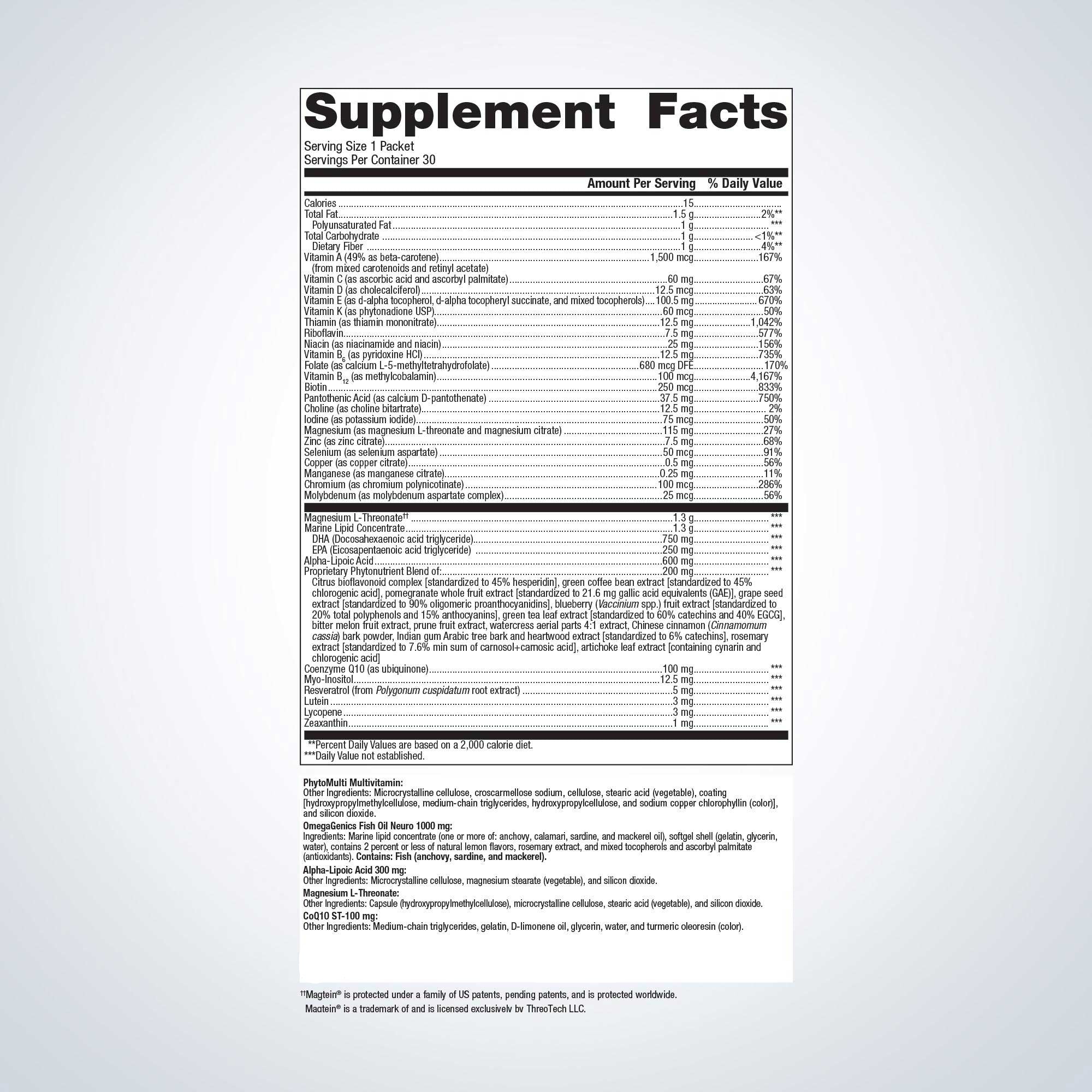 Metagenics Wellness Essentials Brain Health Daily Packs