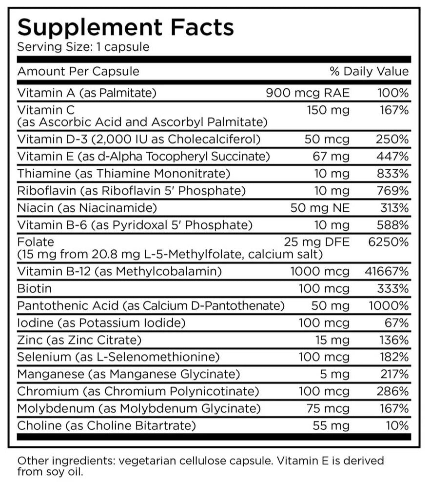 MethylPro Multivitamin + L-Methylfolate 15 mg