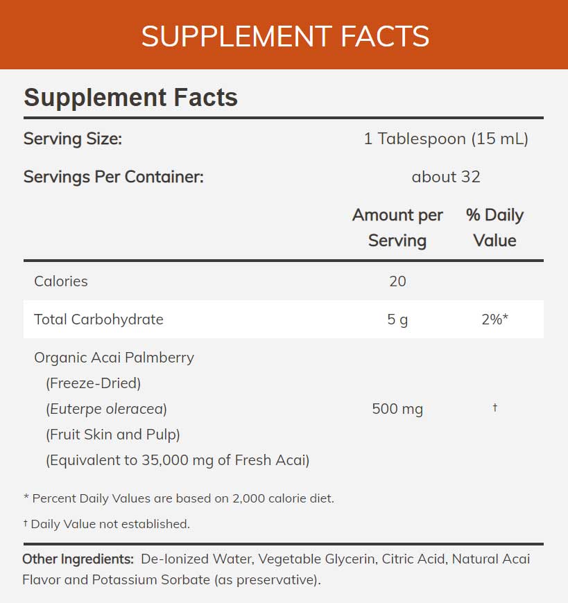 NOW Acai Liquid Concentrate
