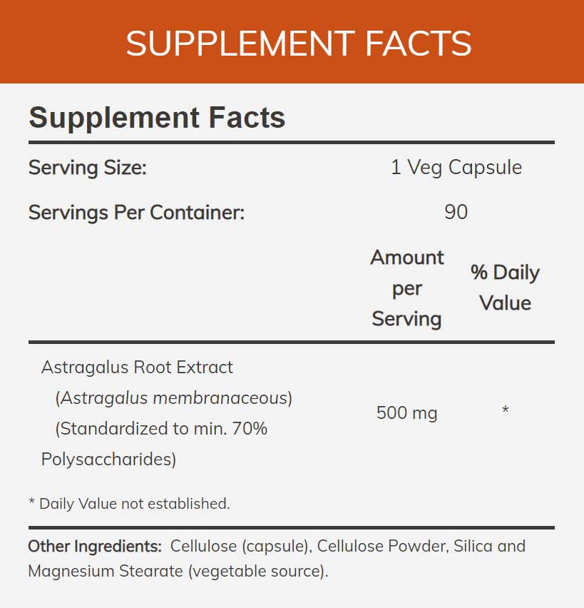 NOW Astragalus Extract 500 mg