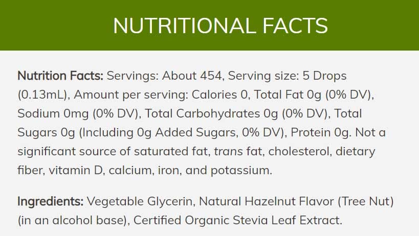 NOW Better Stevia, Hazelnut