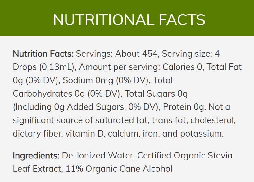 NOW Better Stevia, Alcohol Original