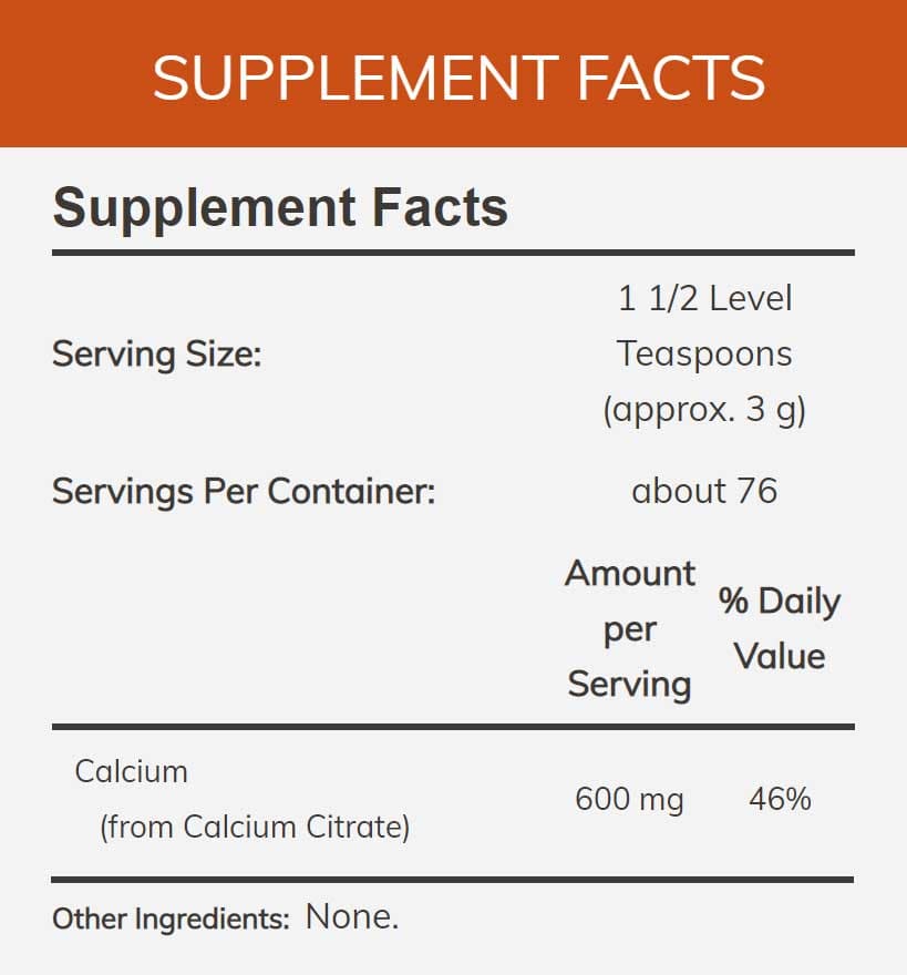 NOW Calcium Citrate Pure Powder