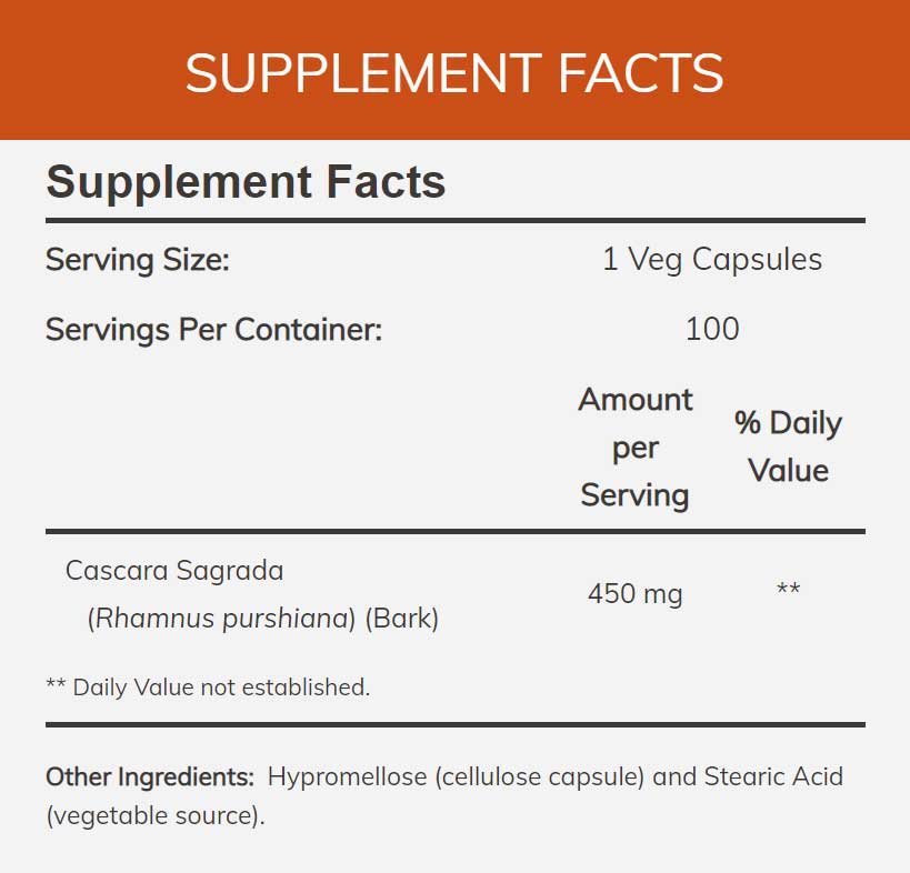 NOW Cascara Sagrada 450 mg