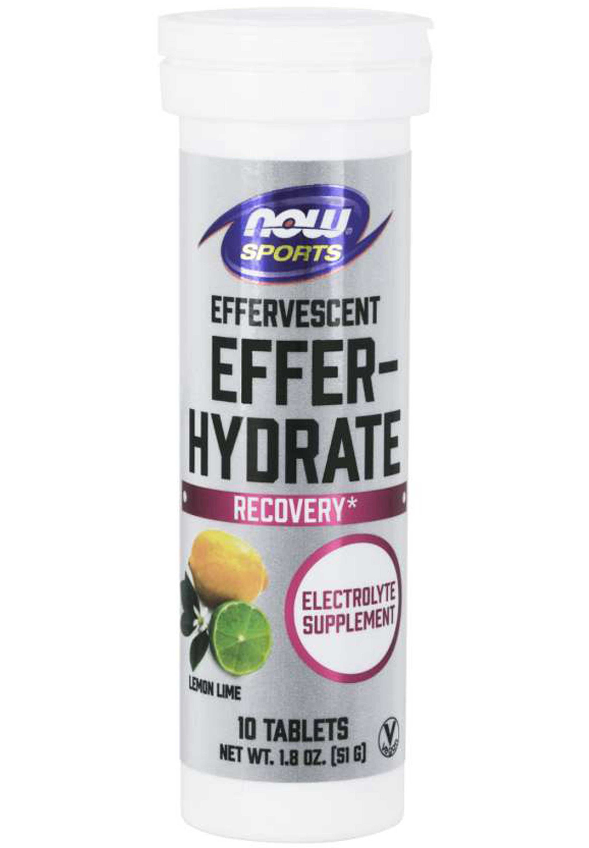 NOW Sports Effer-Hydrate, Lemon Lime