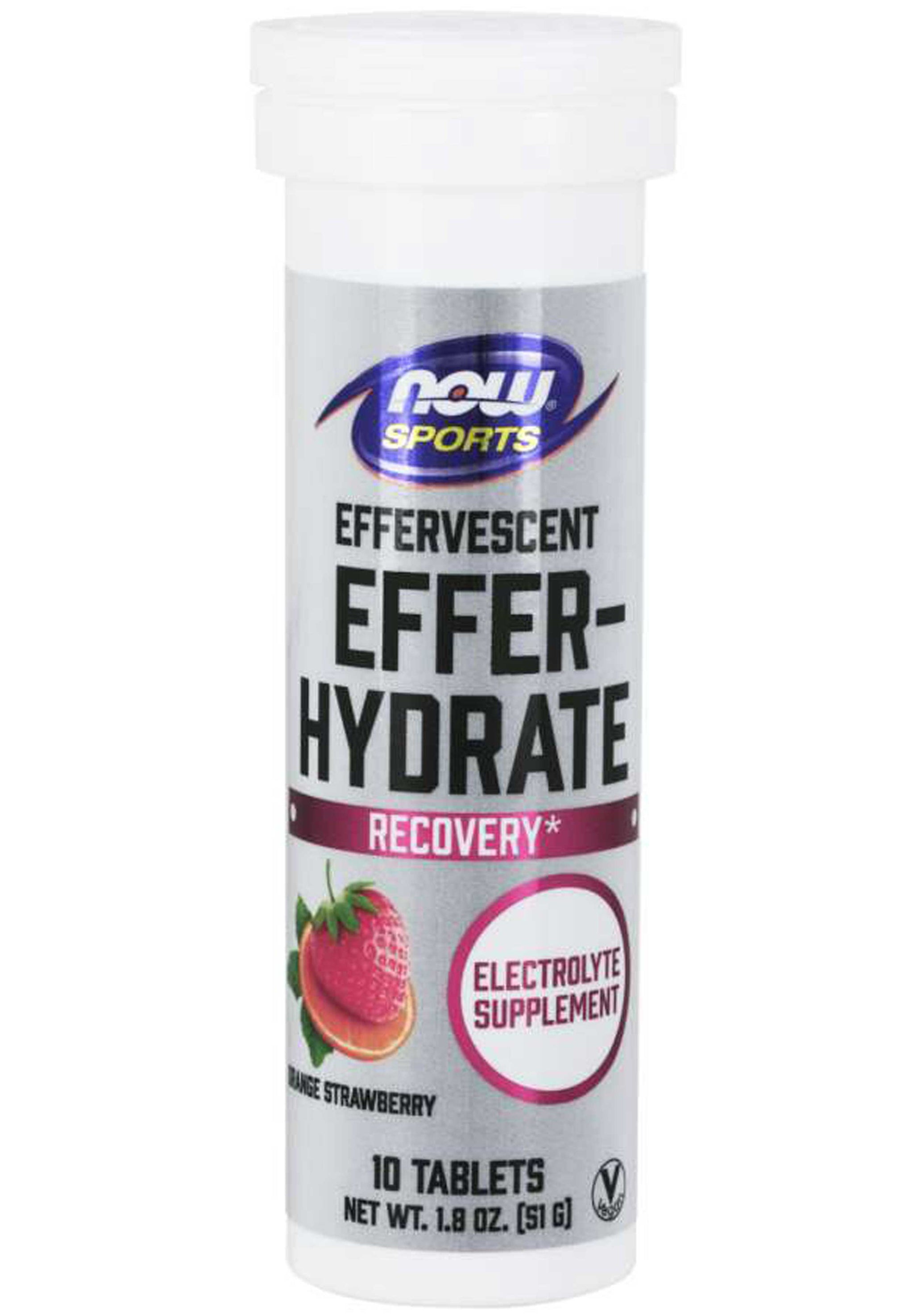 NOW Sports Effer-Hydrate, Orange Strawberry