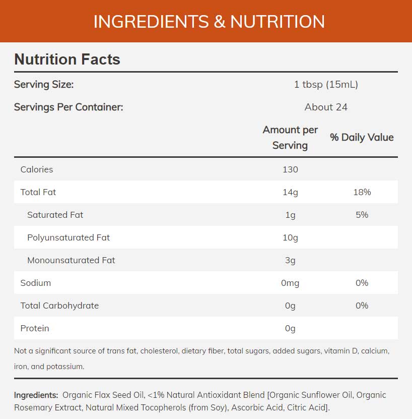 NOW Certified Organic Flax Seed Oil