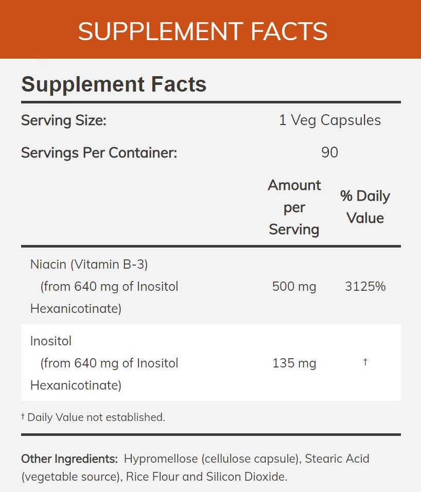 NOW Double Strength Flush-Free Niacin 500 mg
