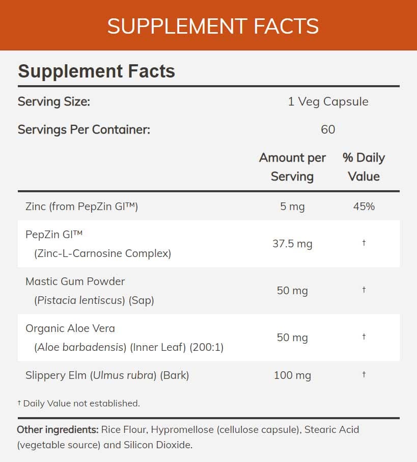NOW Gastro Comfort with PepZin GI