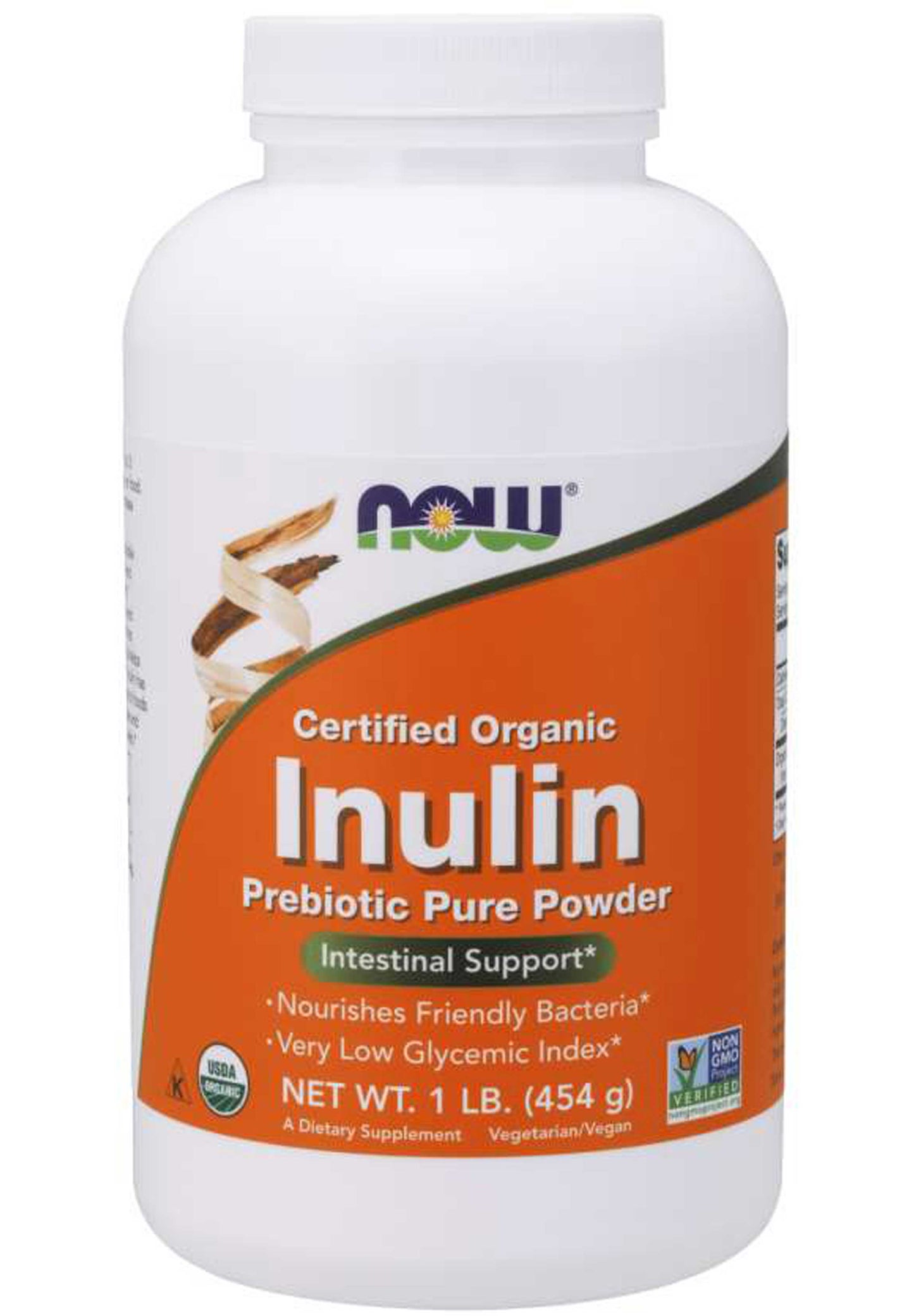 NOW Certified Organic Inulin Prebiotic Pure Powder